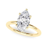 14kt White Gold Marquise Semi-Mount Engagement Ring Setting - 1 ct TW Diamond Accents