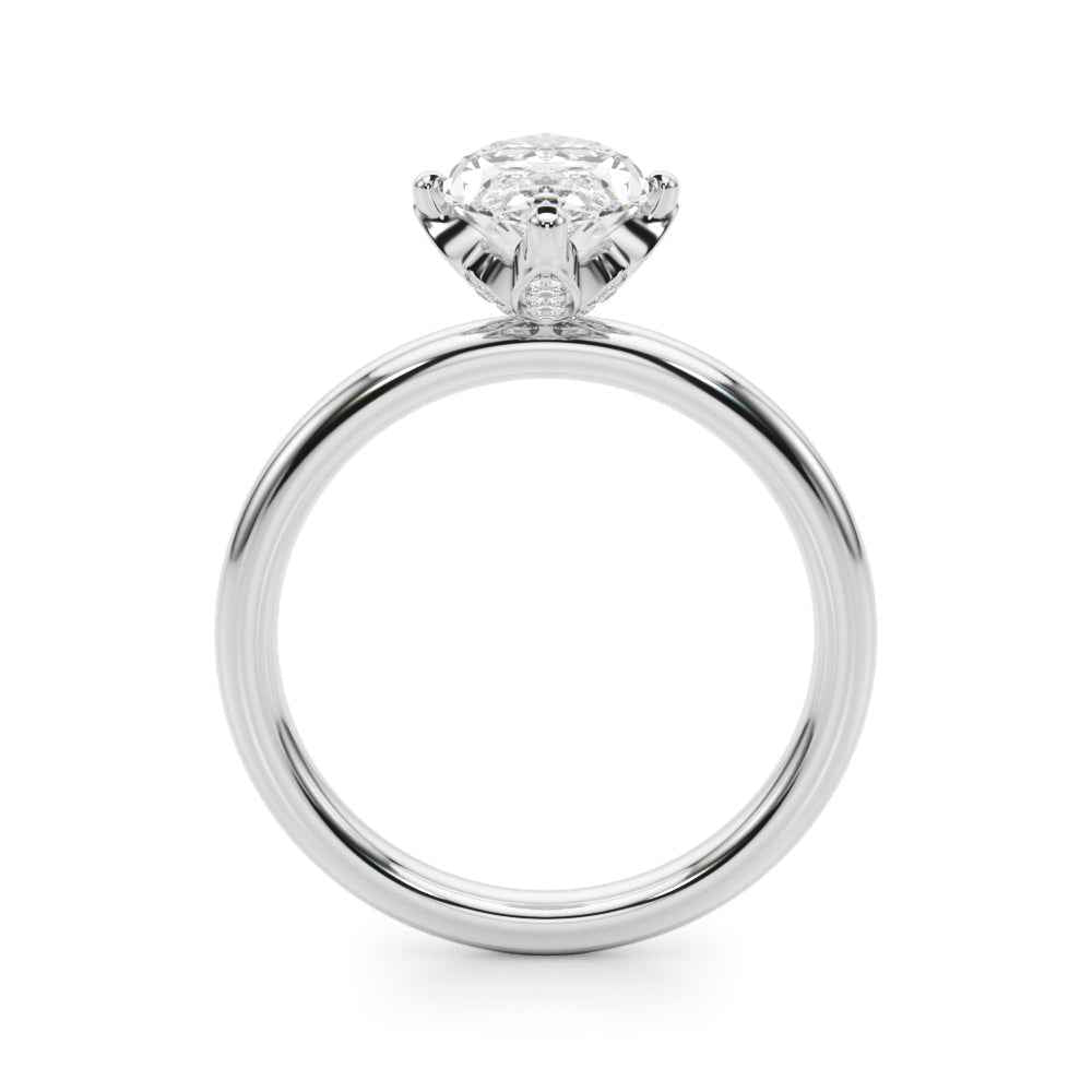 14kt White Gold Marquise Semi-Mount Engagement Ring Setting - Style 