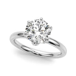 14kt White Gold Round Cut 1 Carat Center Stone Semi-Mount Diamond Engagement Ring Setting Style 