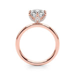 14kt White Gold Round Cut 1 Carat Center Stone Semi-Mount Diamond Engagement Ring Setting Style 