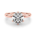 14kt White Gold Round Cut 1 Carat Center Stone Semi-Mount Diamond Engagement Ring Setting Style 