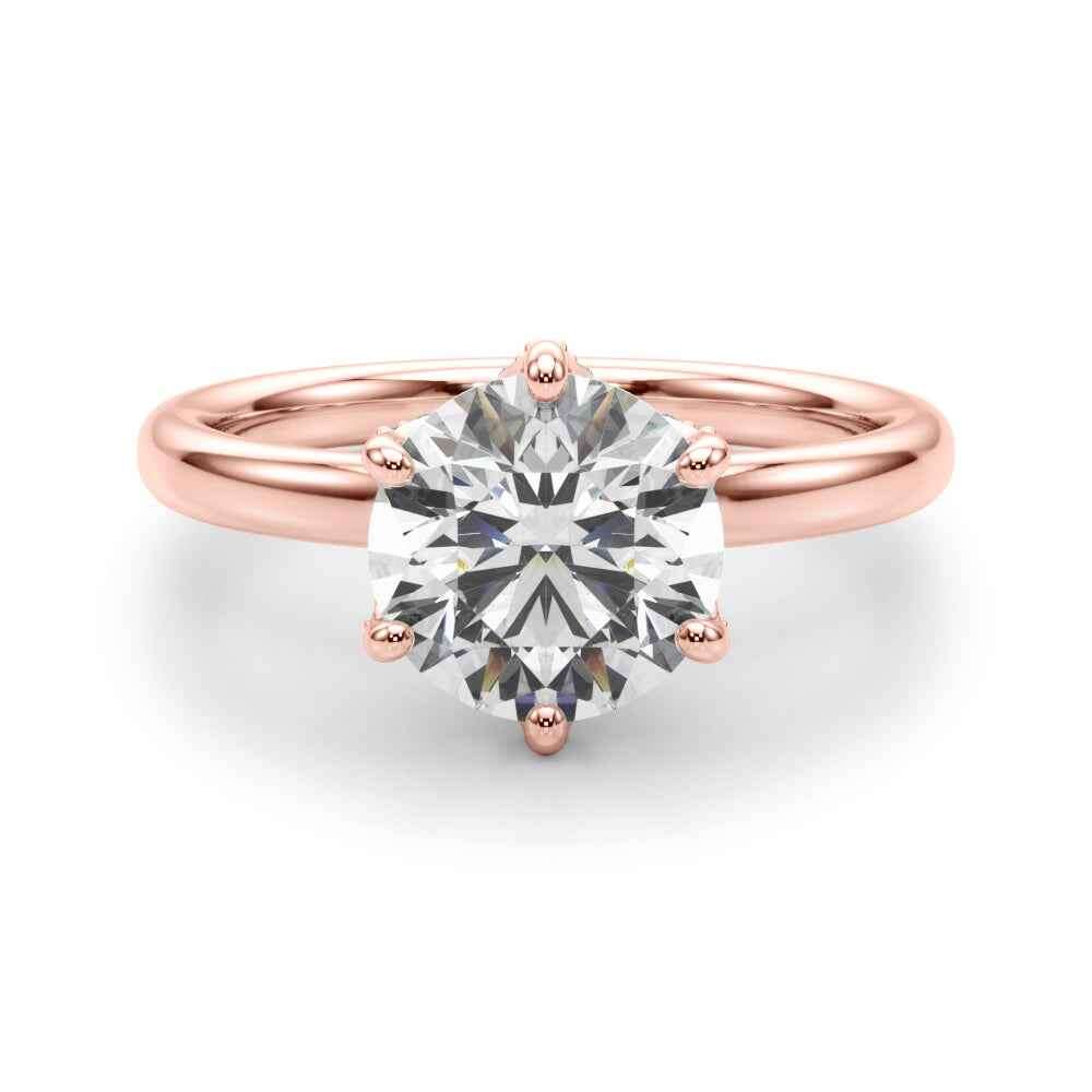 14kt White Gold Round Cut 1 Carat Center Stone Semi-Mount Diamond Engagement Ring Setting Style 