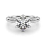 14kt White Gold Round Cut 1 Carat Center Stone Semi-Mount Diamond Engagement Ring Setting Style 