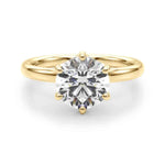 14kt White Gold Round Cut 1 Carat Center Stone Semi-Mount Diamond Engagement Ring Setting Style 