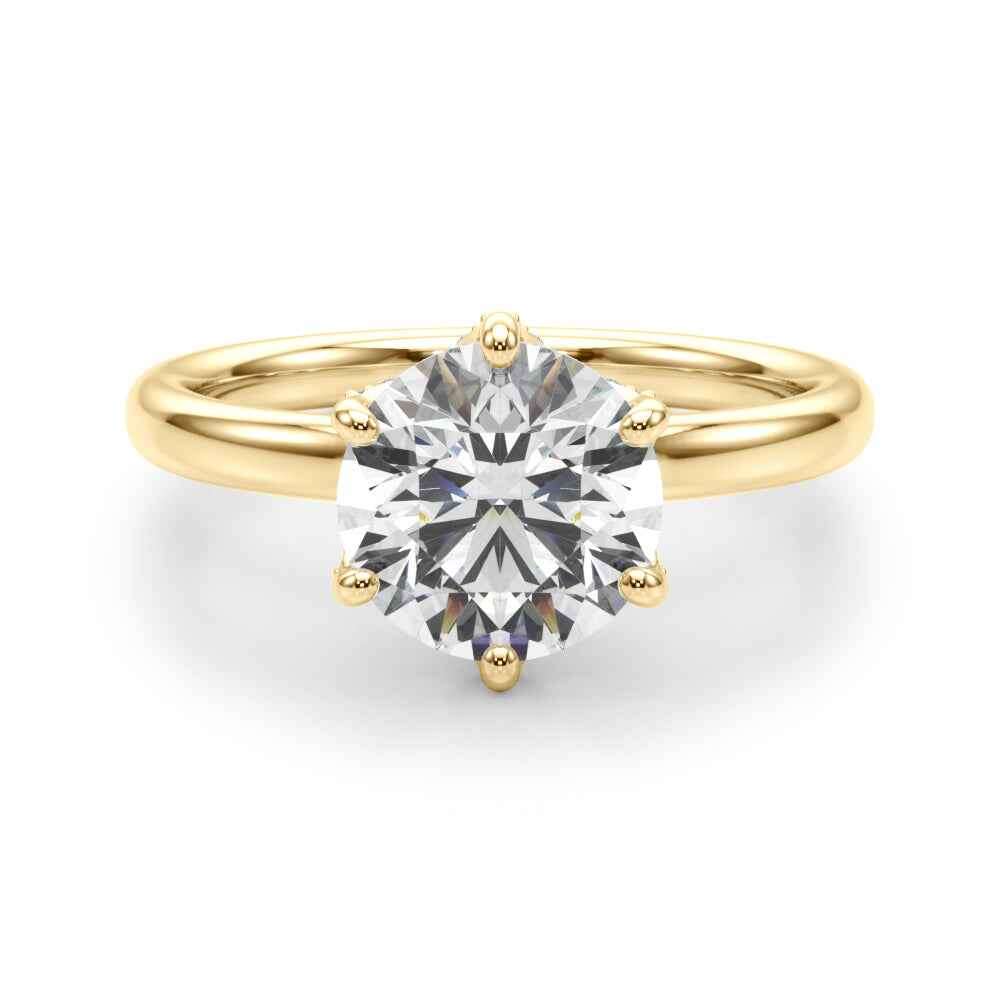 14kt White Gold Round Cut 1 Carat Center Stone Semi-Mount Diamond Engagement Ring Setting Style 