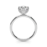 14kt White Gold Round Cut 1 Carat Center Stone Semi-Mount Diamond Engagement Ring Setting Style 