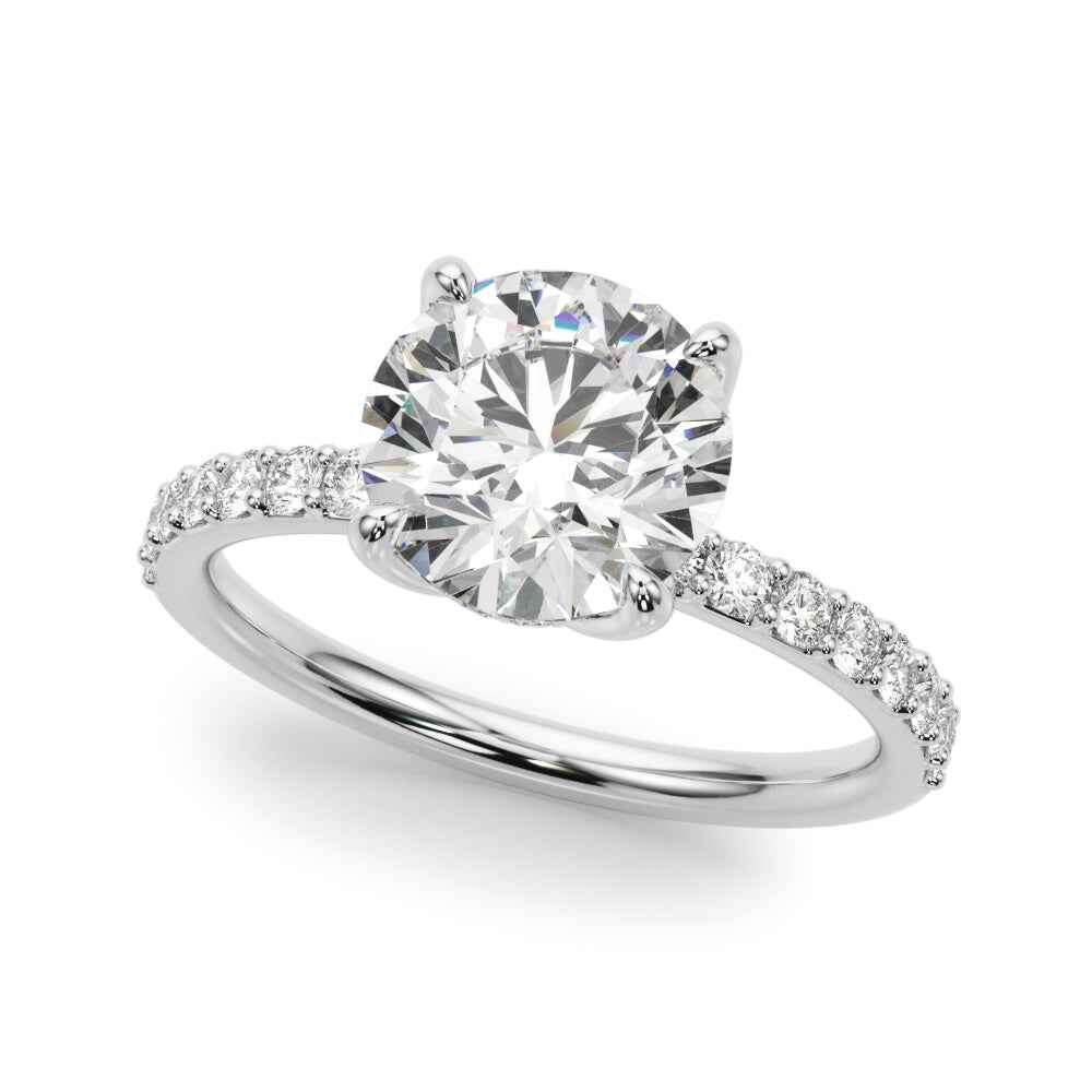 14kt White Gold Semi-Mount Diamond Ring - Style 