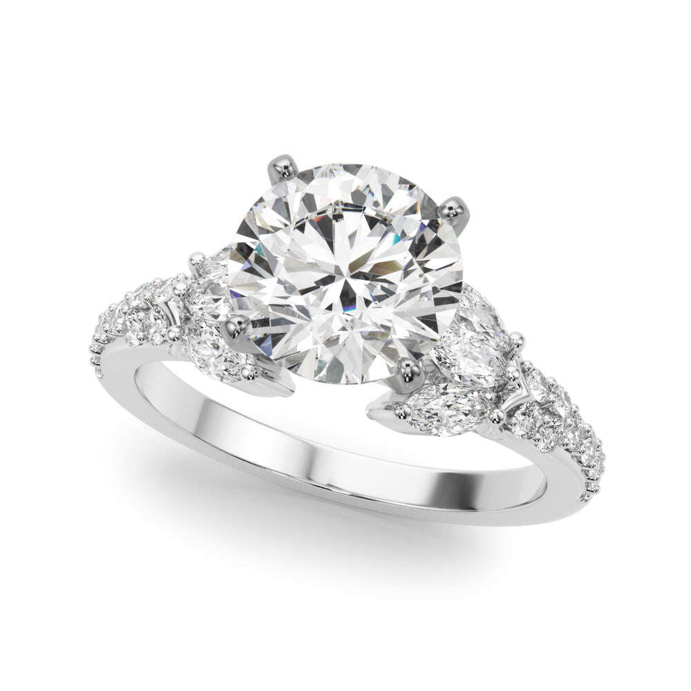 14kt White Gold Semi-Mount Diamond Ring with 5/8 ct tw SI1-SI2 G-H Diamonds - Style 