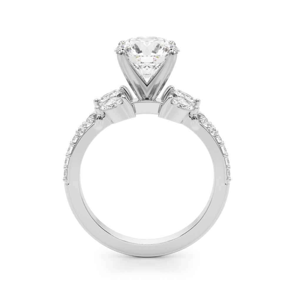 14kt White Gold Semi-Mount Diamond Ring with 5/8 ct tw SI1-SI2 G-H Diamonds - Style 