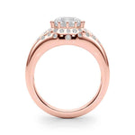 14kt Yellow Gold 1ct Round Engagement Ring Setting with 1/4 ct tw SI1-SI2 G-H Diamonds