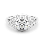 14kt Yellow Gold 1ct Round Engagement Ring Setting with 1/4 ct tw SI1-SI2 G-H Diamonds