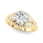 14kt Yellow Gold 1ct Round Engagement Ring Setting with 1/4 ct tw SI1-SI2 G-H Diamonds