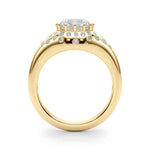 14kt Yellow Gold 1ct Round Engagement Ring Setting with 1/4 ct tw SI1-SI2 G-H Diamonds