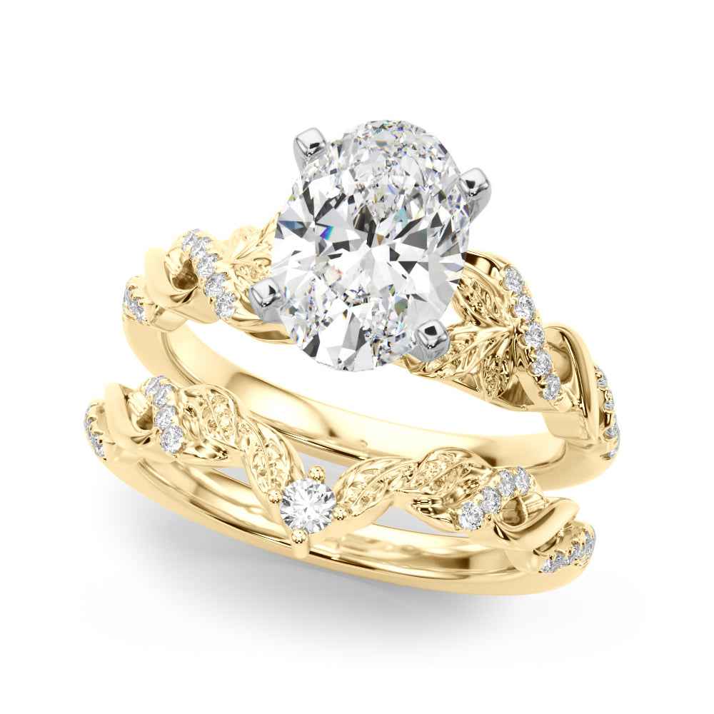 14kt Yellow Gold Engagement Ring Setting with 0.30 cttw SI1-SI2, G-H Diamonds