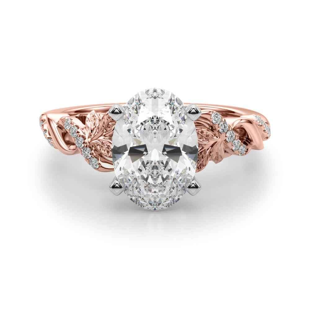 14kt Yellow Gold Engagement Ring Setting with 0.30 cttw SI1-SI2, G-H Diamonds