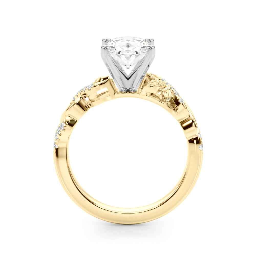 14kt Yellow Gold Engagement Ring Setting with 0.30 cttw SI1-SI2, G-H Diamonds