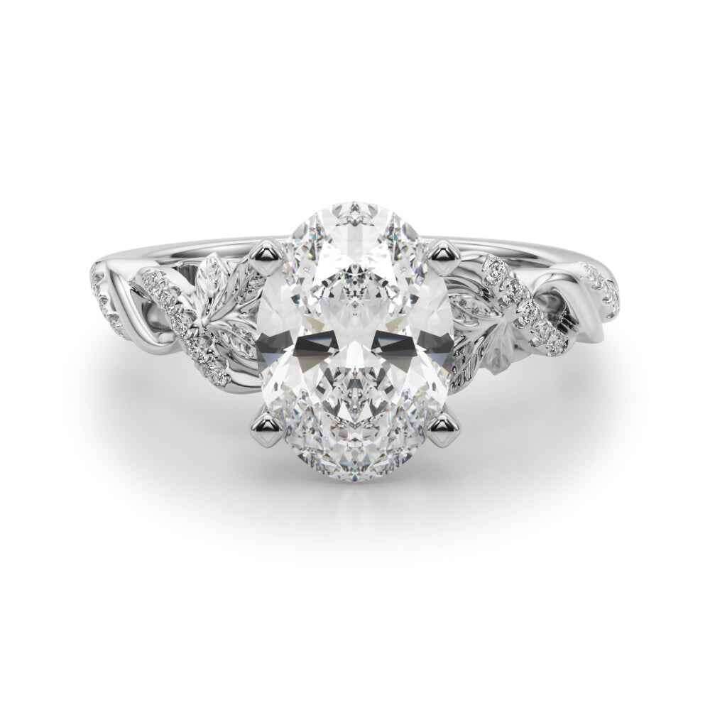 14kt Yellow Gold Engagement Ring Setting with 0.30 cttw SI1-SI2, G-H Diamonds