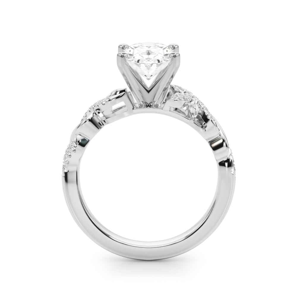 14kt Yellow Gold Engagement Ring Setting with 0.30 cttw SI1-SI2, G-H Diamonds