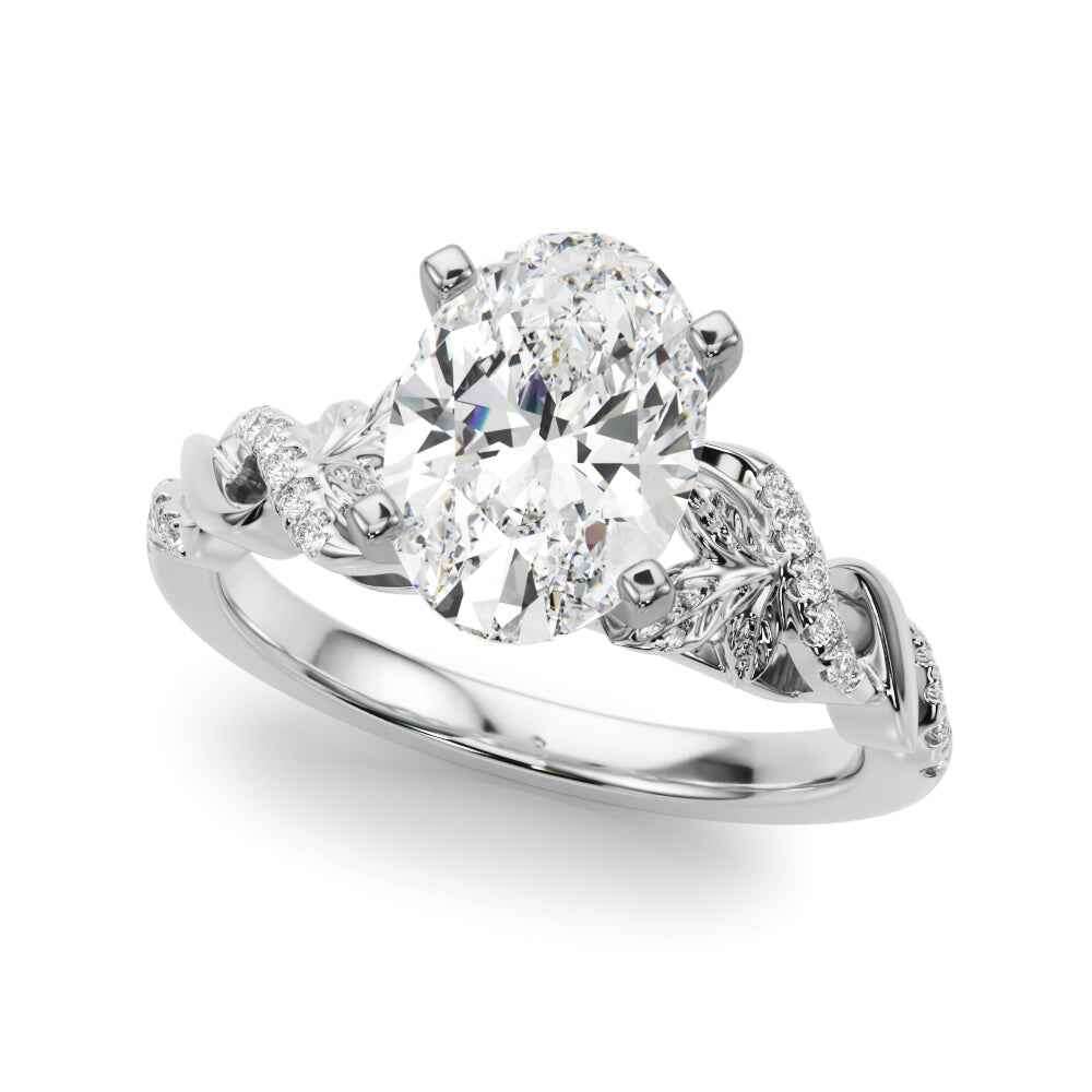 14kt Yellow Gold Engagement Ring Setting with 0.30 cttw SI1-SI2, G-H Diamonds