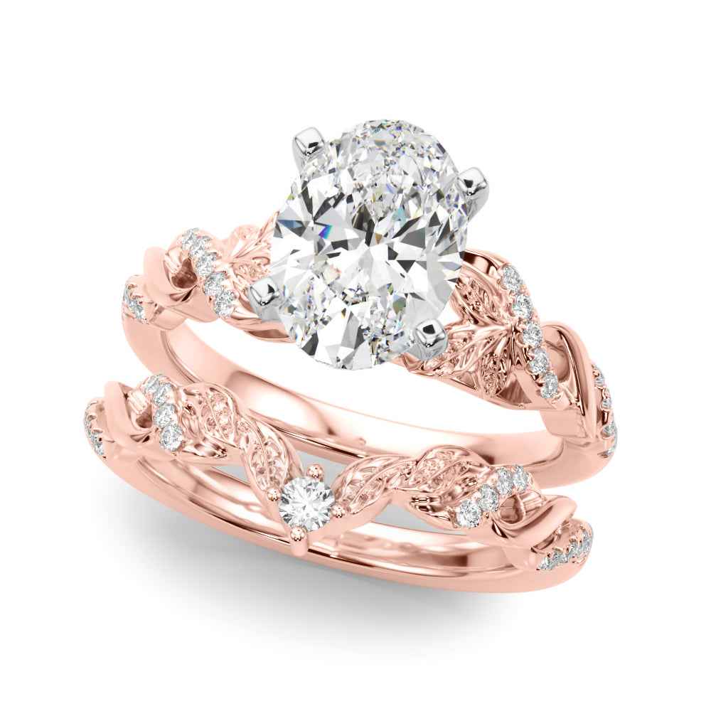 14kt Yellow Gold Engagement Ring Setting with 0.30 cttw SI1-SI2, G-H Diamonds