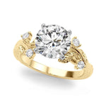 14kt Yellow Gold Engagement Ring Setting with 1/8 ct TW SI1-SI2 G-H Diamonds