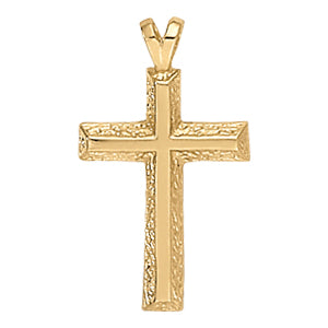 14kt White Gold Religious Cross Pendant - Polished Blank (Chains Sold Separately)