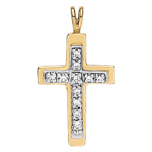 14kt Gold Religious Cross Pendant Necklace (Style 