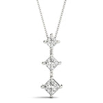 1 CT TW SI2 H-I 14kt White Gold Three Stone Pendant - STYLE 