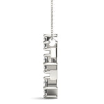 1 CT TW SI2 H-I 14kt White Gold Three Stone Pendant - STYLE 