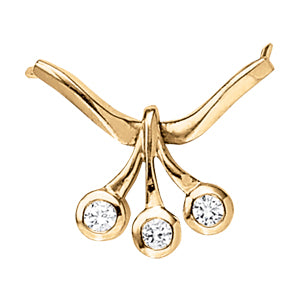 14kt White/Yellow Gold 1/4 ct tw SI2, H-I 3-Stone Pendant Necklace (Style #30828) - Chains Sold Separately