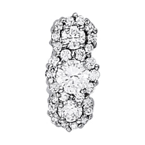 14kt White Gold 1 Carat TW SI2 H-I Diamond 3-Stone Pendant Necklace