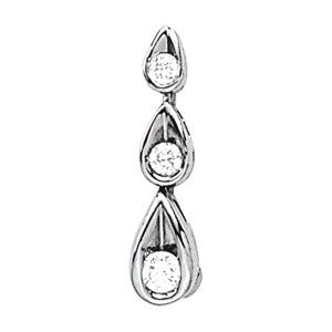 14kt White Gold 1/4 ct tw SI2, H-I Diamond 3-Stone Pendant (Style 