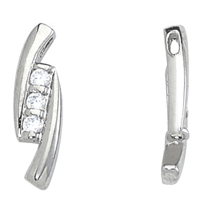 14kt White Gold 1/4 ct tw SI2 H-I 3-Stone Diamond Pendant Necklace (Style 