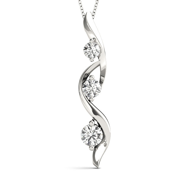 14kt White Gold 1/2 ct tw SI2 H-I Diamond Solitaire Pendant Necklace Style 