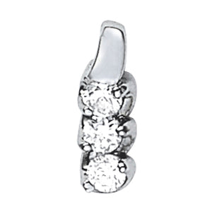 14kt White Gold 1/3 Carat TW SI2 H-I Diamond 3-Stone Pendant Necklace