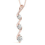 14kt White Gold 1/2 ct tw SI2 H-I 3-Stone Diamond Pendant Necklace