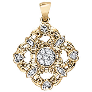 Elegant 14kt White Gold Pendant Setting - Accommodates 1/5 ct TW SI2, H-I Diamonds