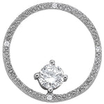 14kt White Gold 1/20 ct TW SI2, H-I Diamond Pendant Setting - Round Brilliant Cut - Accommodates 7/8 ct TW Center Stone
