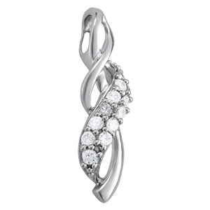 14k White Gold 1/4 CTW Diamond Pendant Necklace