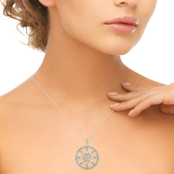 14kt White Gold 7/8 ct TW Diamond Pendant - SI1-SI2, G-H