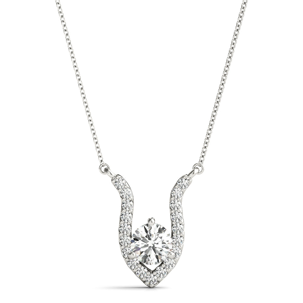 Elegant 14k White Gold Round Cut Diamond Pendant - 1/4 ct tw SI2, H-I