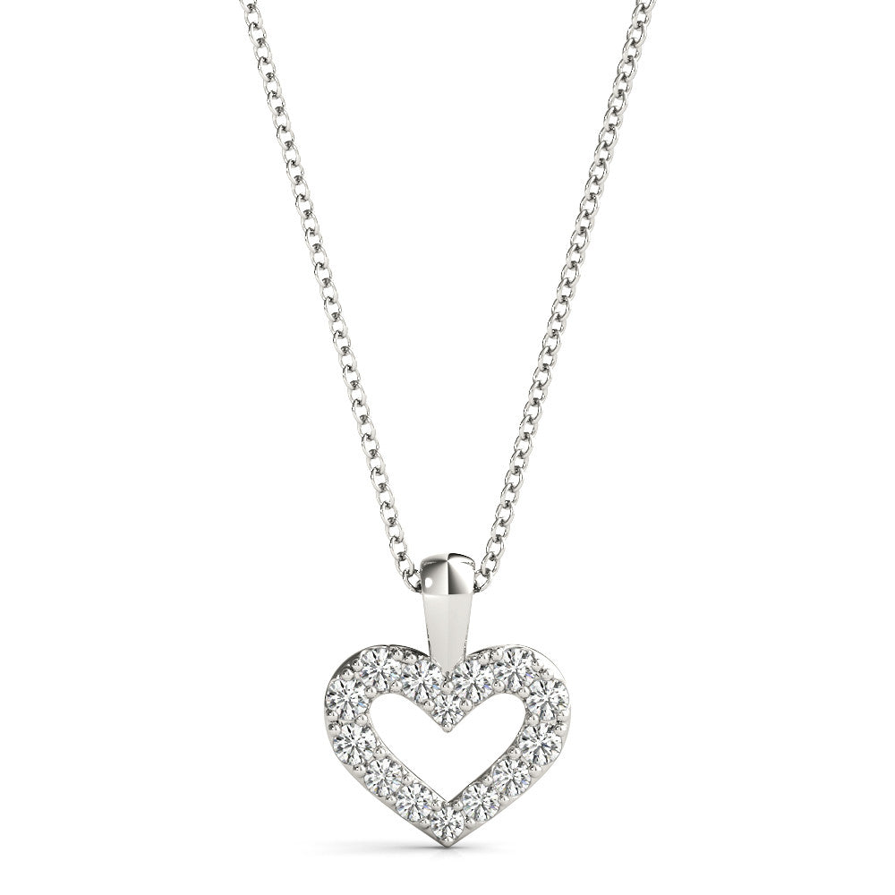 14kt White Gold Heart Pendant with 1/8 ct tw SI2, H-I Diamonds - Ships in 7 Business Days