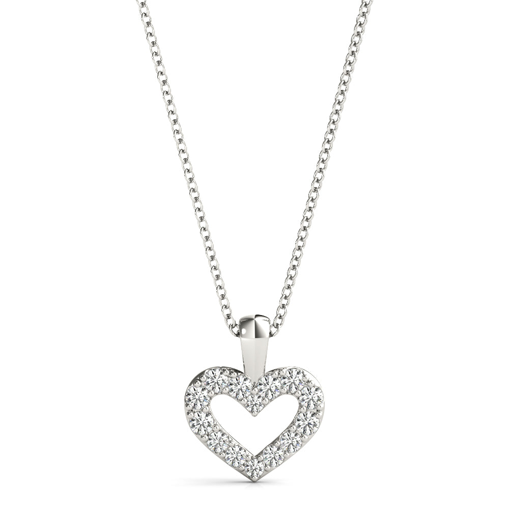 14kt White Gold Heart Pendant with 1/8 ct tw SI2, H-I Diamonds - Ships in 7 Business Days
