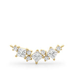 Elegant Princess Cut & Round Neck Center Pendant - 14kt White Gold, 5/8 ct TDW SI2 H-I Diamonds