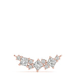 Elegant Princess Cut & Round Neck Center Pendant - 14kt White Gold, 5/8 ct TDW SI2 H-I Diamonds