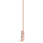 Elegant Princess Cut & Round Neck Center Pendant - 14kt White Gold, 5/8 ct TDW SI2 H-I Diamonds