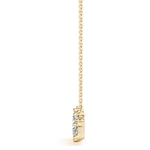 Elegant Princess Cut & Round Neck Center Pendant - 14kt White Gold, 5/8 ct TDW SI2 H-I Diamonds