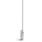 Elegant Princess Cut & Round Neck Center Pendant - 14kt White Gold, 5/8 ct TDW SI2 H-I Diamonds