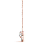 Elegant 14kt White Gold Fashion Pendant with Semi-Mount Diamond Accent
