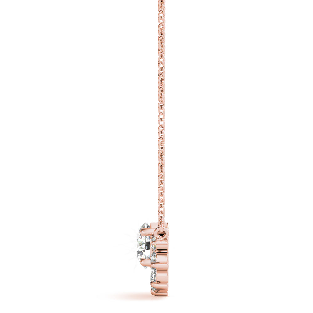 Elegant 14kt White Gold Fashion Pendant with Semi-Mount Diamond Accent